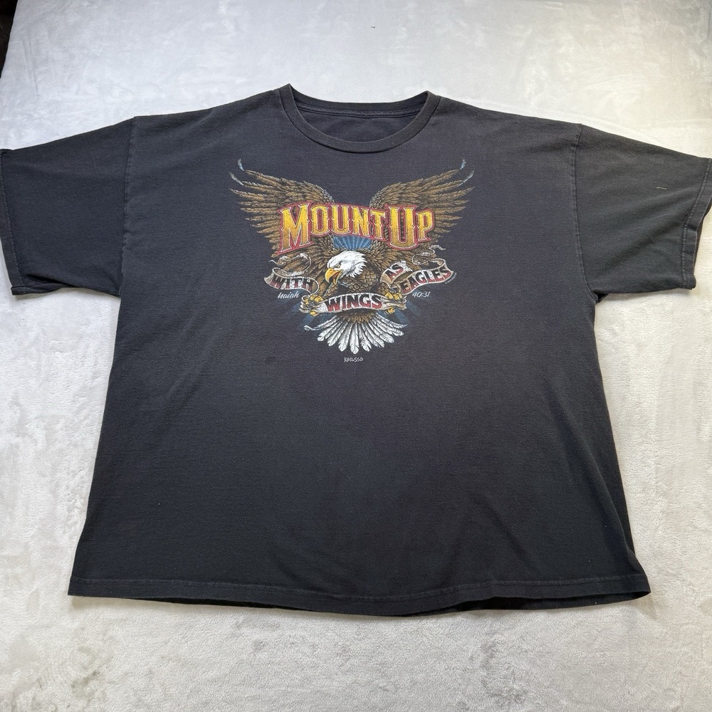 VTG Kerusso Isaiah 40:31 Christian Shirt XXL Motorcycle Biker Wing Jesus Tee